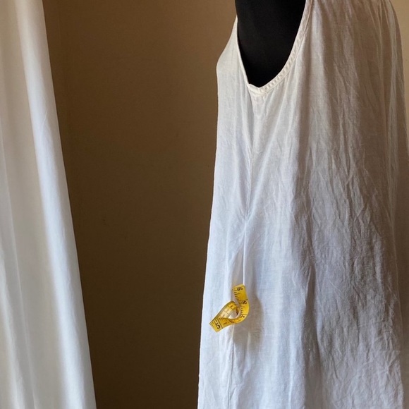 Eileen Fisher White Linen Midi A-line Tank Dress. - Picture 7 of 11